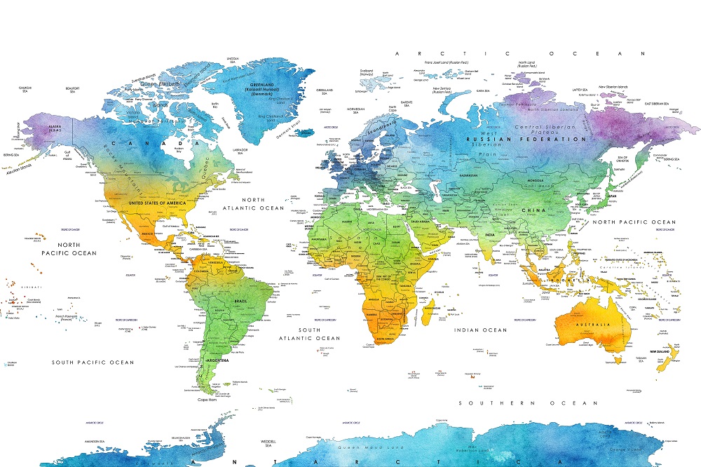 carte planisphère du monde a imprimer Carte du monde à imprimer & Tuto carte du monde déco