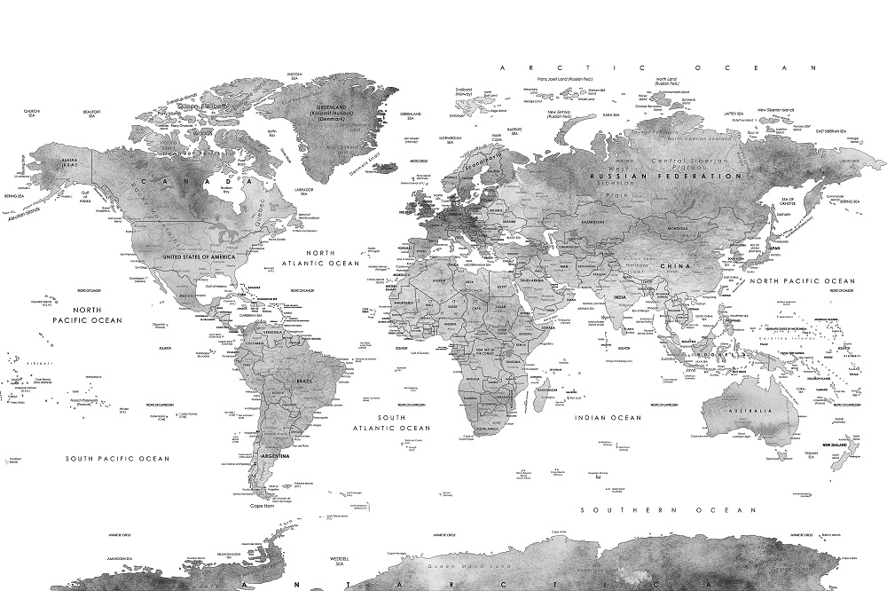 Carte du monde pour enfant - Blanc